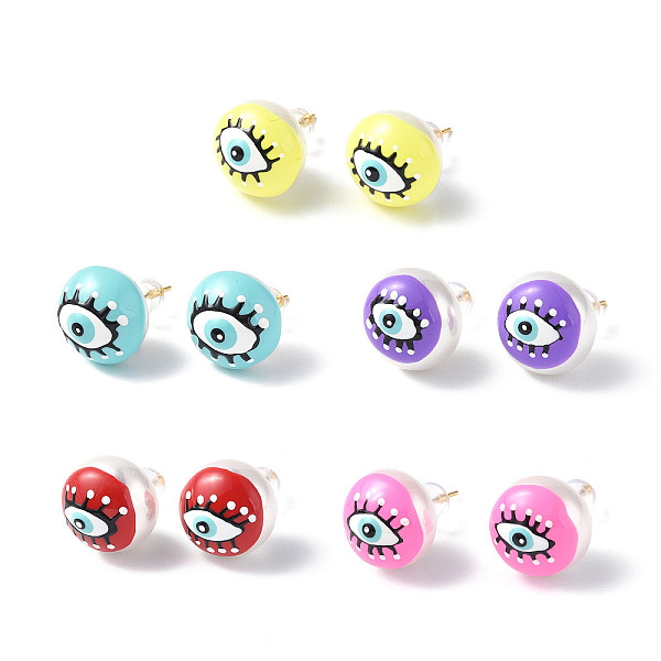PandaHall Natural Shell Eye Stud Earrings with Enamel, Real 18K Gold Plated Brass Jewelry for Women, Mixed Color, 15mm, Pin: 0.8mm Shell..., Multicolor
PandaHall Natural Shell Eye Stud Earrings with Enamel, Real 18K Gold Plated Brass Jewelry for Women, Mixed Color, 15mm, Pin: 0.8mm Shell..., Multicolor