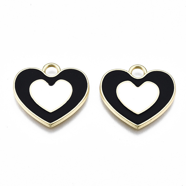 PandaHall Rack Plating Alloy Enamel Pendants, Cadmium Free & Lead Free, Heart, Light Gold, Black, 19.5x21x2mm, Hole: 3mm Alloy+Enamel Heart...
PandaHall Rack Plating Alloy Enamel Pendants, Cadmium Free & Lead Free, Heart, Light Gold, Black, 19.5x21x2mm, Hole: 3mm Alloy+Enamel Heart...