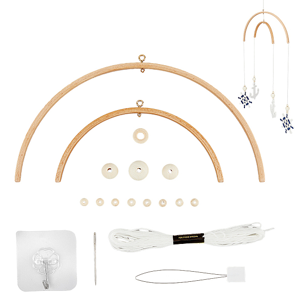 PandaHall DIY Wood Bead Wind Chime Set, including Threader, Needle, Adhesive Hook Hanger, Thread, Wheat Wood Half Round Orange
PandaHall DIY Wood Bead Wind Chime Set, including Threader, Needle, Adhesive Hook Hanger, Thread, Wheat Wood Half Round Orange