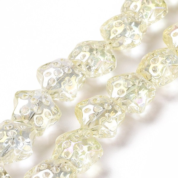 PandaHall Transparent Electroplate Glass Beads Strands, Rainbow Plated, Star, Lemon Chiffon, 15x15x9mm, Hole: 1.2mm, about 45pcs/strand...
PandaHall Transparent Electroplate Glass Beads Strands, Rainbow Plated, Star, Lemon Chiffon, 15x15x9mm, Hole: 1.2mm, about 45pcs/strand...