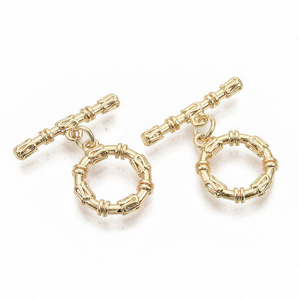 PandaHall Brass Toggle Clasps, with Jump Rings, Nickel Free, Ring, Real 18K Gold Plated, Ring: 17x14.5x2.5mm, Hole: 1.4mm, Bar: 22x3mm, Hole...
PandaHall Brass Toggle Clasps, with Jump Rings, Nickel Free, Ring, Real 18K Gold Plated, Ring: 17x14.5x2.5mm, Hole: 1.4mm, Bar: 22x3mm, Hole...