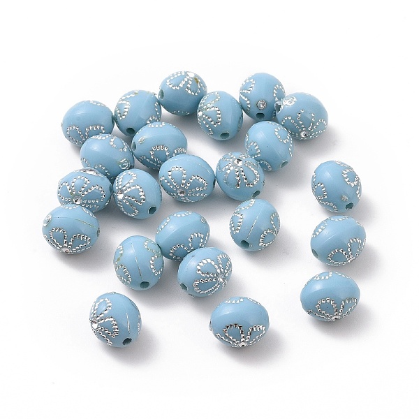 PandaHall Plating Acrylic Beads, Silver Metal Enlaced, Oval with Flower, Light Sky Blue, 9.3x7.5mm, Hole: 1.5mm, about 1700pcs/500g Acrylic...
PandaHall Plating Acrylic Beads, Silver Metal Enlaced, Oval with Flower, Light Sky Blue, 9.3x7.5mm, Hole: 1.5mm, about 1700pcs/500g Acrylic...