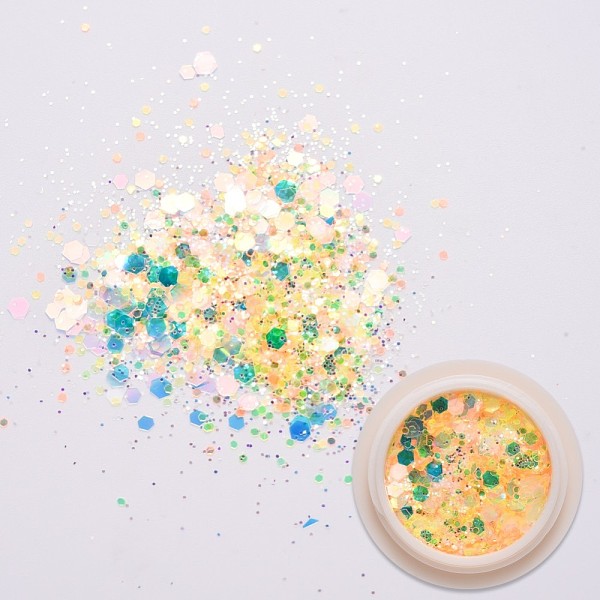 PandaHall Shiny Nail Art Glitter Flakes, Holographic Nail Sequins Hexagon Iridescent Chameleon Powder, for DIY Design Manicure, Yellow...
PandaHall Shiny Nail Art Glitter Flakes, Holographic Nail Sequins Hexagon Iridescent Chameleon Powder, for DIY Design Manicure, Yellow...