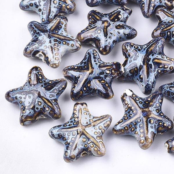 PandaHall Handmade Porcelain Beads, Fancy Antique Glazed Porcelain, Starfish/Sea Stars, Colorful, 35~36x37~38x15~17mm, Hole: 2~3mm Porcelain...
PandaHall Handmade Porcelain Beads, Fancy Antique Glazed Porcelain, Starfish/Sea Stars, Colorful, 35~36x37~38x15~17mm, Hole: 2~3mm Porcelain...