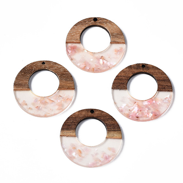 PandaHall Transparent Resin & Walnut Wood Pendants, with Shell Chips, Two Tone, Donut, Pink, 38x3mm, Hole: 2mm Resin+Wood Donut Pink
PandaHall Transparent Resin & Walnut Wood Pendants, with Shell Chips, Two Tone, Donut, Pink, 38x3mm, Hole: 2mm Resin+Wood Donut Pink