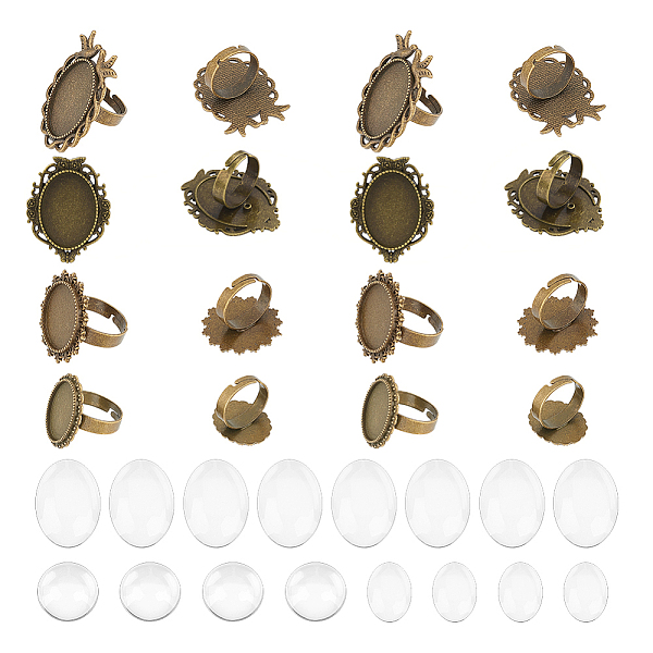 PandaHall UNICRAFTALE 16set 4Style Blank Rings Base Making Kit Bird Tortoise Flower Ring Adjustable Blank Rings with Glass Cabochons Antique...
PandaHall UNICRAFTALE 16set 4Style Blank Rings Base Making Kit Bird Tortoise Flower Ring Adjustable Blank Rings with Glass Cabochons Antique...