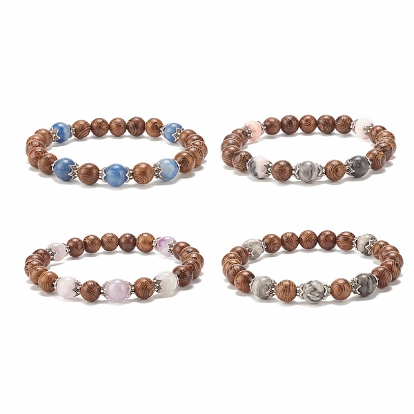 PandaHall Natural Wenge Wood & Gemstone Round Beaded Stretch Bracelet for Women, Inner Diameter: 2-3/8 inch(6cm) Mixed Stone
PandaHall Natural Wenge Wood & Gemstone Round Beaded Stretch Bracelet for Women, Inner Diameter: 2-3/8 inch(6cm) Mixed Stone