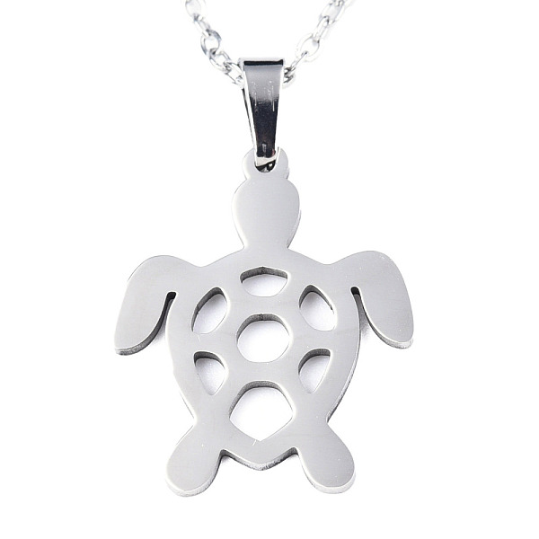 PandaHall 201 Stainless Steel Pendants Necklaces, with Cable Chains and Lobster Claw Clasps, Turtle, Stainless Steel Color, 17.71 inch(45cm)...
PandaHall 201 Stainless Steel Pendants Necklaces, with Cable Chains and Lobster Claw Clasps, Turtle, Stainless Steel Color, 17.71 inch(45cm)...