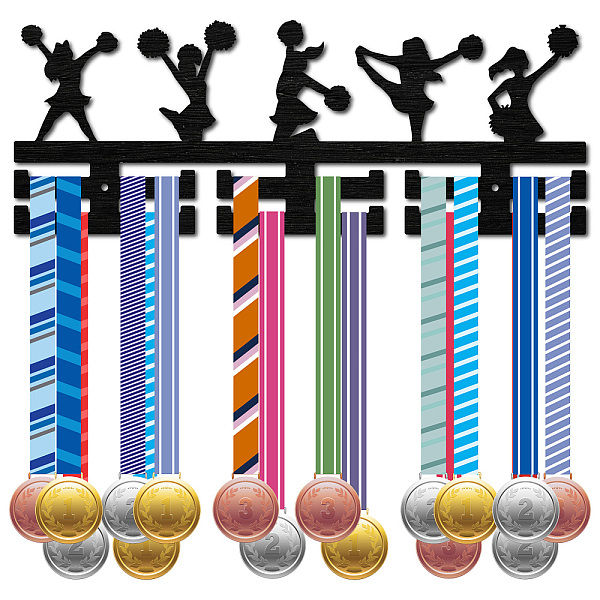 PandaHall Fashion Wood Medal Hanger Holder, 2 Line Display Wall Rack, with Screws & Anchor Plug, Cheering Squad, 150x400mm, Hole: 5mm Wood..., Black
PandaHall Fashion Wood Medal Hanger Holder, 2 Line Display Wall Rack, with Screws & Anchor Plug, Cheering Squad, 150x400mm, Hole: 5mm Wood..., Black