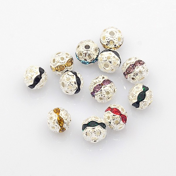 PandaHall Brass Rhinestone Beads, Grade A, Silver Color Plated, Round, Mixed Color, 6mm, Hole: 1mm Brass+Rhinestone Round Multicolor
PandaHall Brass Rhinestone Beads, Grade A, Silver Color Plated, Round, Mixed Color, 6mm, Hole: 1mm Brass+Rhinestone Round Multicolor