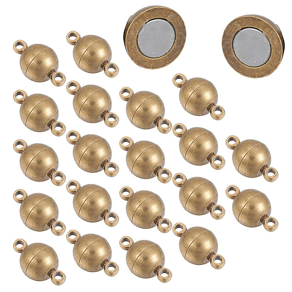 PandaHall Brass Magnetic Clasps with Loops, Round, Antique Bronze, 11.5x6mm, Hole: 1.6mm Brass Round
PandaHall Brass Magnetic Clasps with Loops, Round, Antique Bronze, 11.5x6mm, Hole: 1.6mm Brass Round