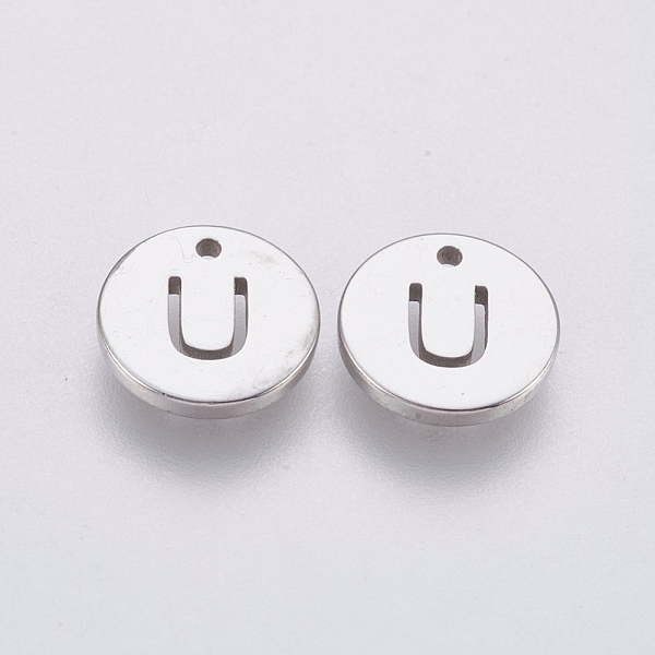 PandaHall 304 Stainless Steel Charms, Flat Round with Letter, Stainless Steel Color, Letter.U, 10x1mm, Hole: 1mm 304 Stainless Steel Letter...
PandaHall 304 Stainless Steel Charms, Flat Round with Letter, Stainless Steel Color, Letter.U, 10x1mm, Hole: 1mm 304 Stainless Steel Letter...
