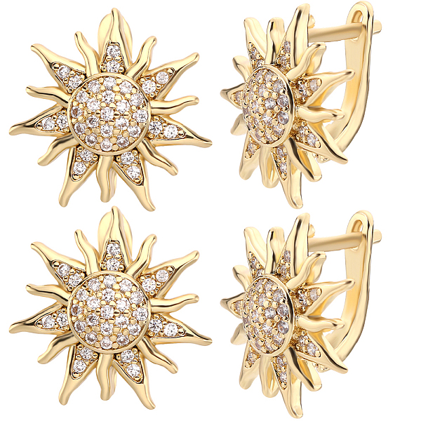 PandaHall Beebeecraft 3 Pairs Sun Shape Clear Cubic Zirconia Hoop Earrings, Brass Jewelry for Her, Cadmium Free & Lead Free, Real 18K Gold...
PandaHall Beebeecraft 3 Pairs Sun Shape Clear Cubic Zirconia Hoop Earrings, Brass Jewelry for Her, Cadmium Free & Lead Free, Real 18K Gold...