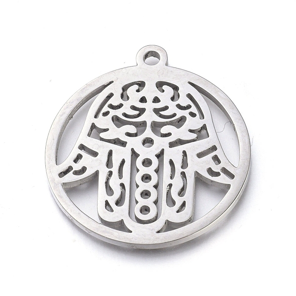 PandaHall 304 Stainless Steel Pendants, Manual Polishing, Flat Round with Hamsa Hand/Hand of Fatima/Hand of Miriam, Stainless Steel Color...
PandaHall 304 Stainless Steel Pendants, Manual Polishing, Flat Round with Hamsa Hand/Hand of Fatima/Hand of Miriam, Stainless Steel Color...