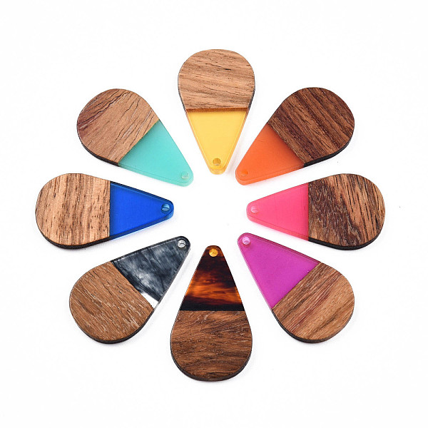 PandaHall Transparent Resin & Walnut Wood Pendants, Teardrop Shape Charm, Mixed Color, 38x22x3mm, Hole: 2mm Resin+Wood Teardrop Multicolor
PandaHall Transparent Resin & Walnut Wood Pendants, Teardrop Shape Charm, Mixed Color, 38x22x3mm, Hole: 2mm Resin+Wood Teardrop Multicolor