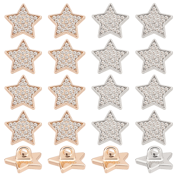 PandaHall AHADERMAKER 20Pcs 2 Colors Zinc Alloy Rhinestone Shank Buttons, 1-Hole, Star, Mixed Color, 12x11x6mm, Hole: 2mm, 10pcs/color Alloy...
PandaHall AHADERMAKER 20Pcs 2 Colors Zinc Alloy Rhinestone Shank Buttons, 1-Hole, Star, Mixed Color, 12x11x6mm, Hole: 2mm, 10pcs/color Alloy...