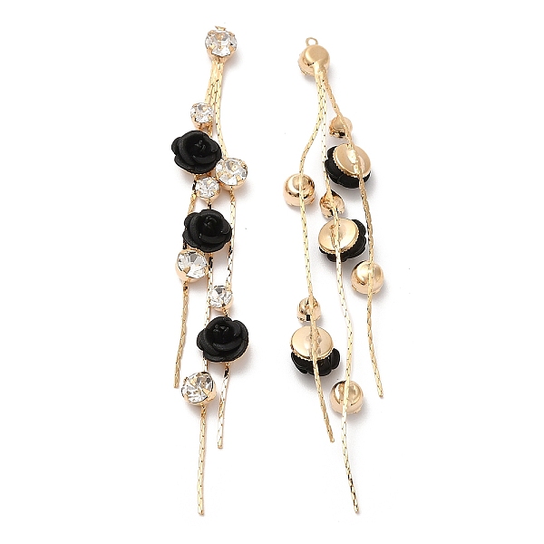 PandaHall Real 18K Gold Plated Brass with Glass Rhinestone Tassel Big Pendants, Acrylic Flower Charms, Black, 85mm, Hole: 1mm Brass Black
PandaHall Real 18K Gold Plated Brass with Glass Rhinestone Tassel Big Pendants, Acrylic Flower Charms, Black, 85mm, Hole: 1mm Brass Black