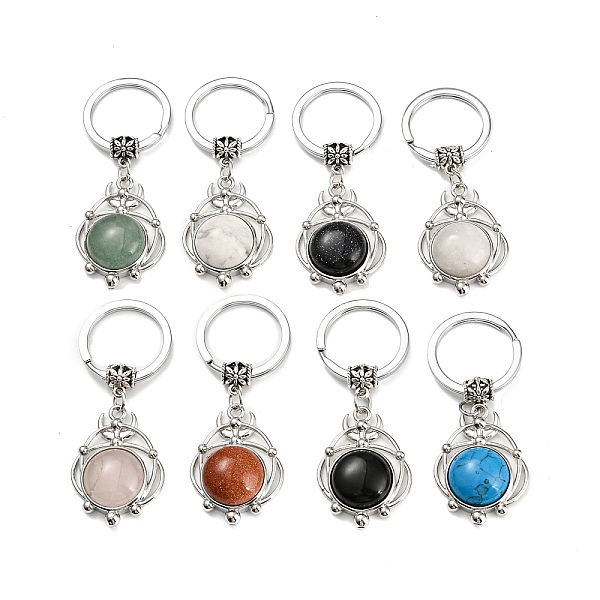 PandaHall Natural & Synthetic Gemstone Pendant Keychain, Flat Round, with Brass Findings, Antique Silver & Platinum, 65~66mm Mixed Stone...
PandaHall Natural & Synthetic Gemstone Pendant Keychain, Flat Round, with Brass Findings, Antique Silver & Platinum, 65~66mm Mixed Stone...
