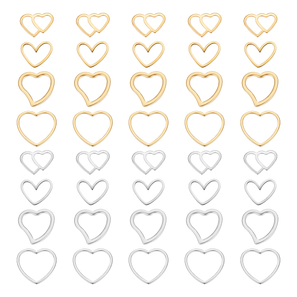 PandaHall Unicraftale 40Pcs 8 Style Stainless Steel Linking Rings, Heart, Mixed Color, 9.5~14.5x13~15.5x0.5~1.5mm, 5pcs/style Stainless...
PandaHall Unicraftale 40Pcs 8 Style Stainless Steel Linking Rings, Heart, Mixed Color, 9.5~14.5x13~15.5x0.5~1.5mm, 5pcs/style Stainless...