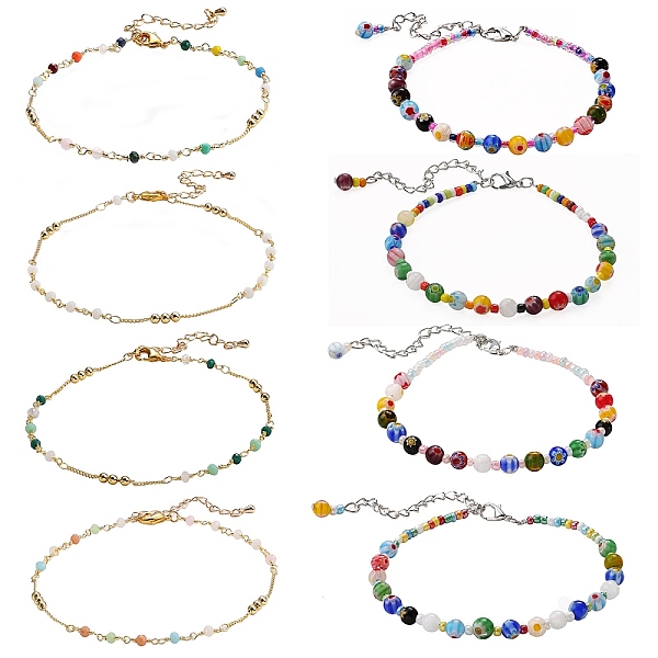 PandaHall Handmade Glass Beads Anklets, Including Glass Seed Beads Brass Beads, Brass Lobster Claw Clasps and Zinc Alloy Lobster Claw Clasps..., Multicolor
PandaHall Handmade Glass Beads Anklets, Including Glass Seed Beads Brass Beads, Brass Lobster Claw Clasps and Zinc Alloy Lobster Claw Clasps..., Multicolor