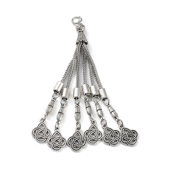 PandaHall Tibetan Style Alloy Curb Chain Tassel Big Pendants, Witch Knot, Antique Silver, 107x8.5mm, Hole: 5mm Alloy
PandaHall Tibetan Style Alloy Curb Chain Tassel Big Pendants, Witch Knot, Antique Silver, 107x8.5mm, Hole: 5mm Alloy