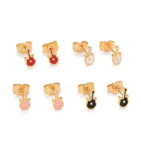 PandaHall 304 Stainless Steel Enamel Stud Earrings, with 316 Surgical Stainless Steel Pin, Golden, Guitar, Mixed Color, 8x4x1mm, Pin: 0.8mm..., Multicolor
PandaHall 304 Stainless Steel Enamel Stud Earrings, with 316 Surgical Stainless Steel Pin, Golden, Guitar, Mixed Color, 8x4x1mm, Pin: 0.8mm..., Multicolor