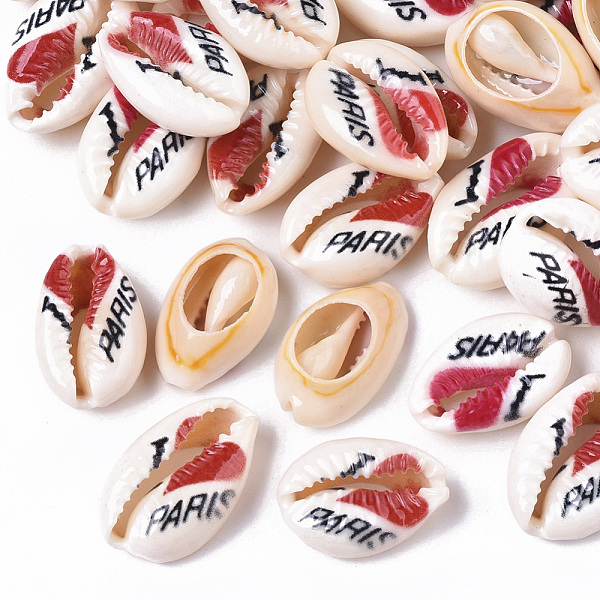PandaHall Printed Natural Cowrie Shell Beads, No Hole/Undrilled, with I Love Paris Pattern, Red, 18~21x12~15x7mm Cowrie Shell Shell Shape...
PandaHall Printed Natural Cowrie Shell Beads, No Hole/Undrilled, with I Love Paris Pattern, Red, 18~21x12~15x7mm Cowrie Shell Shell Shape...