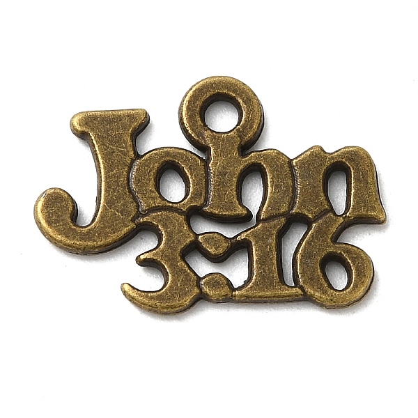 PandaHall Tibetan Style Alloy Pendants, Christian Charms, John 3:16, Lead Free and Cadmium Free, Antique Bronze, 18.5x13x1mm, Hole: 2mm...
PandaHall Tibetan Style Alloy Pendants, Christian Charms, John 3:16, Lead Free and Cadmium Free, Antique Bronze, 18.5x13x1mm, Hole: 2mm...