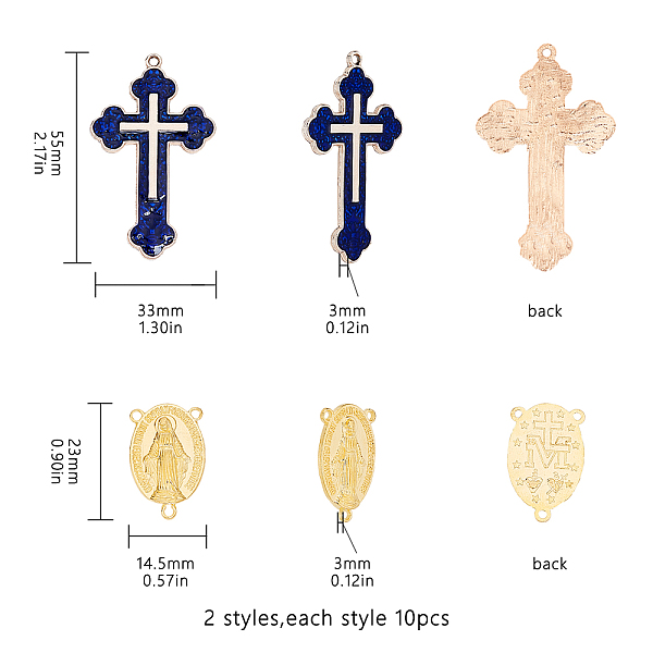 PandaHall SUNNYCLUE Alloy Enamel Cross Pendants, with Chandelier Component Links, Rosary Center Pieces, Marine Blue, Golden, 74x72x17mm...
PandaHall SUNNYCLUE Alloy Enamel Cross Pendants, with Chandelier Component Links, Rosary Center Pieces, Marine Blue, Golden, 74x72x17mm...