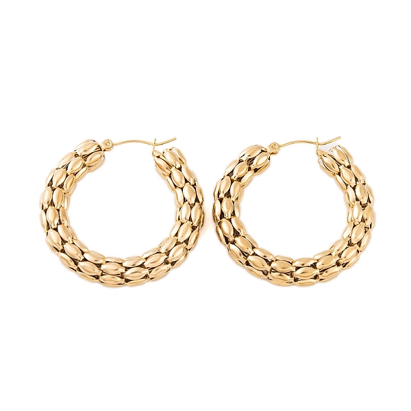 PandaHall Ion Plating(IP) 304 Stainless Steel Hoop Earrings for Women, Popcorn Chain Ring, Real 18K Gold Plated, 39x7mm 304 Stainless Steel...
PandaHall Ion Plating(IP) 304 Stainless Steel Hoop Earrings for Women, Popcorn Chain Ring, Real 18K Gold Plated, 39x7mm 304 Stainless Steel...