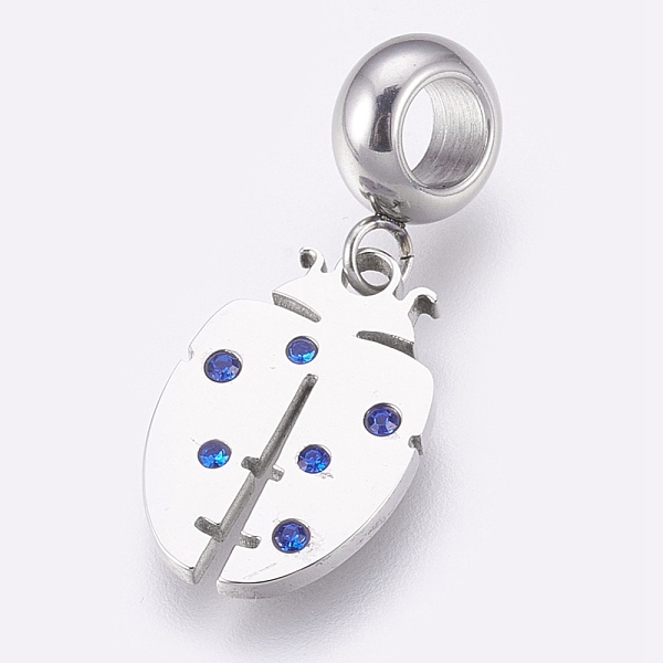 PandaHall 304 Stainless Steel European Dangle Charms, Large Hole Pendants, with Rhinestone, Ladybug, Stainless Steel Color, Light Sapphire..., Blue
PandaHall 304 Stainless Steel European Dangle Charms, Large Hole Pendants, with Rhinestone, Ladybug, Stainless Steel Color, Light Sapphire..., Blue