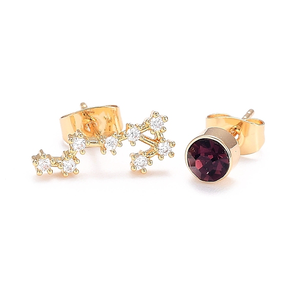PandaHall Brass Micro Pave Cubic Zirconia Stud Earrings, Asymmetrical Earrings, with 925 Sterling Silver Pins and Ear Nuts, Flat Round &..., Red
PandaHall Brass Micro Pave Cubic Zirconia Stud Earrings, Asymmetrical Earrings, with 925 Sterling Silver Pins and Ear Nuts, Flat Round &..., Red