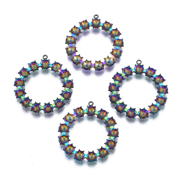 PandaHall Ion Plating(IP) 304 Stainless Steel Pendants, Ring, Rainbow Color, 30x28x3mm, Hole: 1.5mm 304 Stainless Steel Ring
PandaHall Ion Plating(IP) 304 Stainless Steel Pendants, Ring, Rainbow Color, 30x28x3mm, Hole: 1.5mm 304 Stainless Steel Ring