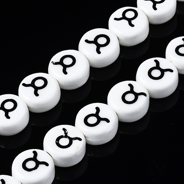 PandaHall Handmade Porcelain Ceramic Beads Strands, Printed, Flat Round with Constellation, Taurus, 10~11x5mm, Hole: 2mm, about 30pcs/strand..., White
PandaHall Handmade Porcelain Ceramic Beads Strands, Printed, Flat Round with Constellation, Taurus, 10~11x5mm, Hole: 2mm, about 30pcs/strand..., White