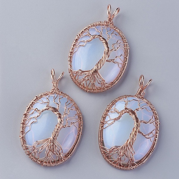 PandaHall Opalite Big Pendants, with Rose Gold Tone Brass Findings, Oval with Tree of Life, 56~58.5x35~36x12~13.8mm, Hole: 4.2~5.2x4.6~6mm...
PandaHall Opalite Big Pendants, with Rose Gold Tone Brass Findings, Oval with Tree of Life, 56~58.5x35~36x12~13.8mm, Hole: 4.2~5.2x4.6~6mm...