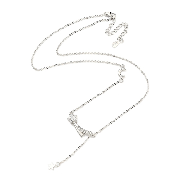 PandaHall Brass Cable Chain Necklaces, Glass Shooting Star with Moon Pendant Necklaces, Platinum, 16.85 inch(428mm) Brass Star
PandaHall Brass Cable Chain Necklaces, Glass Shooting Star with Moon Pendant Necklaces, Platinum, 16.85 inch(428mm) Brass Star