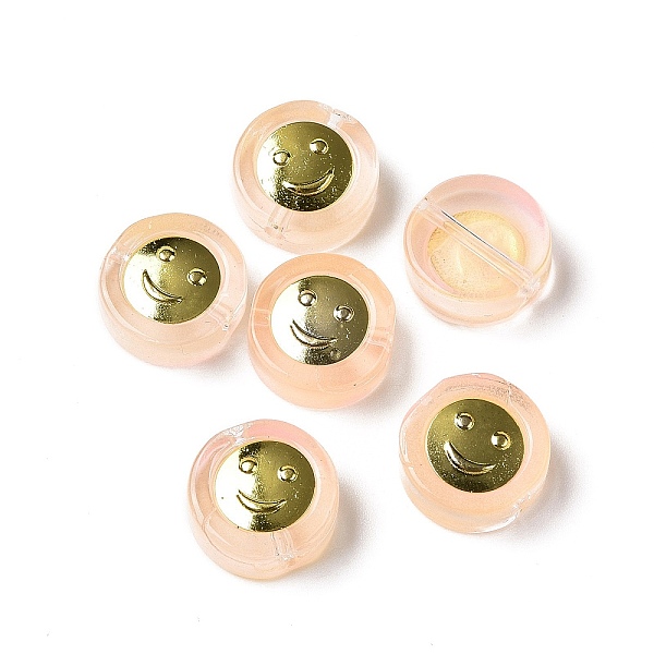 PandaHall Transparent Spray Painted Glass Beads, with Golden Brass Findings, Flat Round with Smile, Light Salmon, 11.5x4mm, Hole: 1.2mm...
PandaHall Transparent Spray Painted Glass Beads, with Golden Brass Findings, Flat Round with Smile, Light Salmon, 11.5x4mm, Hole: 1.2mm...