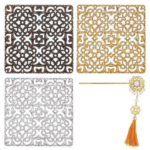 PandaHall CHGCRAFT 12Pcs 3 Colors Alloy Filigree Joiners Findings, Hollow, Square, Mixed Color, 80x80x1mm, 4pcs/color Alloy
PandaHall CHGCRAFT 12Pcs 3 Colors Alloy Filigree Joiners Findings, Hollow, Square, Mixed Color, 80x80x1mm, 4pcs/color Alloy