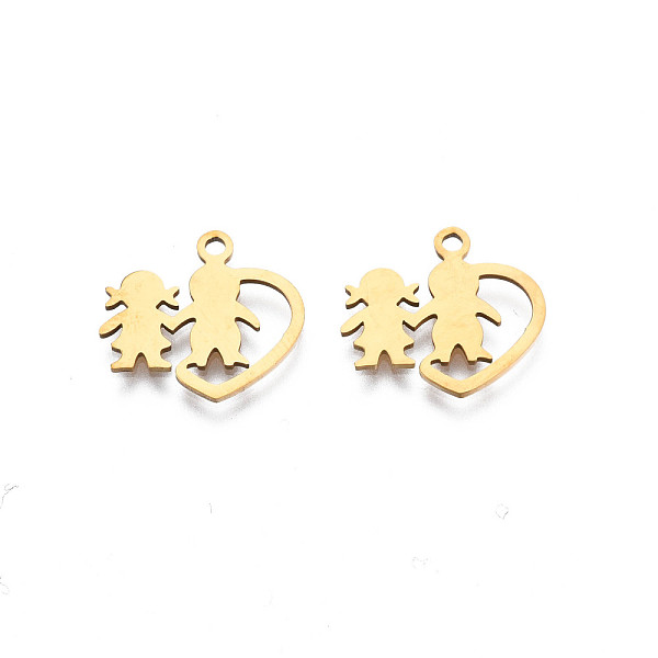 PandaHall Ion Plating(IP) 201 Stainless Steel Pendants, Laser Cut, Human and Heart, Golden, 14x15.5x1mm, Hole: 1.4mm 201 Stainless Steel...
PandaHall Ion Plating(IP) 201 Stainless Steel Pendants, Laser Cut, Human and Heart, Golden, 14x15.5x1mm, Hole: 1.4mm 201 Stainless Steel...