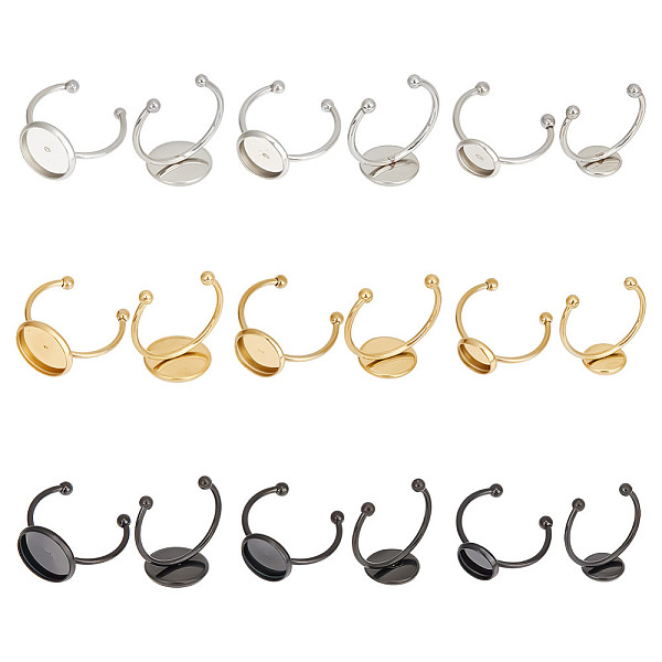 PandaHall DICOSMETIC 27Pcs 9 Style 304 Stainless Steel Open Cuff Rings Components, Pad Ring Base Settings, Flat Round, Mixed Color, Inner...
PandaHall DICOSMETIC 27Pcs 9 Style 304 Stainless Steel Open Cuff Rings Components, Pad Ring Base Settings, Flat Round, Mixed Color, Inner...