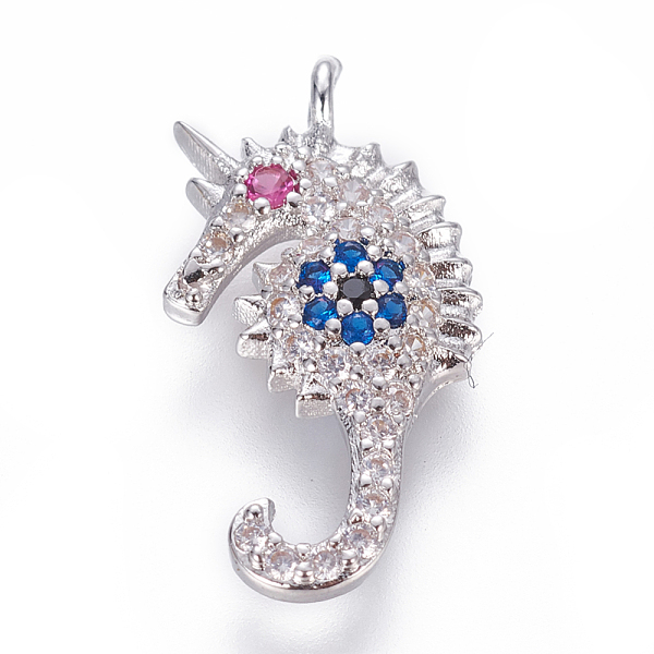 PandaHall Brass Micro Pave Cubic Zirconia Pendants, Sea Horse, Colorful, Platinum, 19x10x2.5mm, Hole: 1.2mm Brass+Cubic Zirconia Sea Horse
PandaHall Brass Micro Pave Cubic Zirconia Pendants, Sea Horse, Colorful, Platinum, 19x10x2.5mm, Hole: 1.2mm Brass+Cubic Zirconia Sea Horse