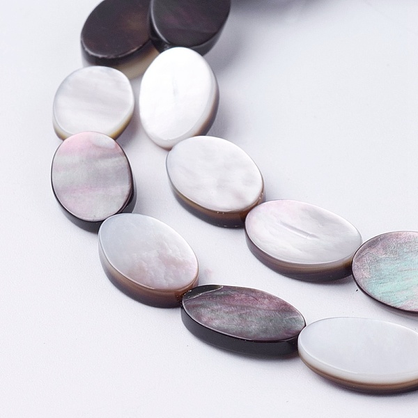 PandaHall Natural Black Lip Shell Beads Strands, Oval, 12.6~13x7.3~8.5x2~3.5mm, Hole: 0.5mm, about 32pcs/strand, 16.14 inch(41cm) Black Lip...
PandaHall Natural Black Lip Shell Beads Strands, Oval, 12.6~13x7.3~8.5x2~3.5mm, Hole: 0.5mm, about 32pcs/strand, 16.14 inch(41cm) Black Lip...