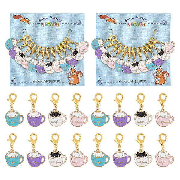 PandaHall 24 Pcs Cup with Cat Stitch Markers, Enamel Alloy Crochet Stitch Marker Charms Removable Lobster Claw Clasps Locking Stitch Marker..., Multicolor
PandaHall 24 Pcs Cup with Cat Stitch Markers, Enamel Alloy Crochet Stitch Marker Charms Removable Lobster Claw Clasps Locking Stitch Marker..., Multicolor