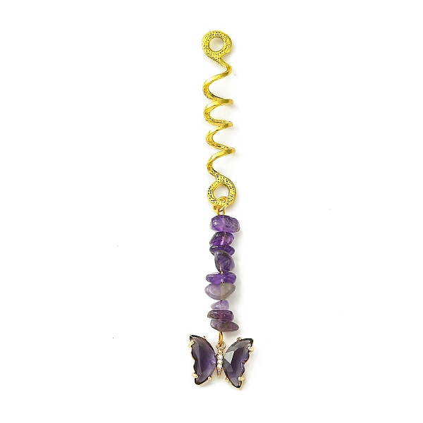 PandaHall Alloy Dreadlocks Beads, Butterfly Glass and Natural Amethyst Chips Braiding Hair Pendants Decoration Clips, for Hair Styling..., Blue
PandaHall Alloy Dreadlocks Beads, Butterfly Glass and Natural Amethyst Chips Braiding Hair Pendants Decoration Clips, for Hair Styling..., Blue