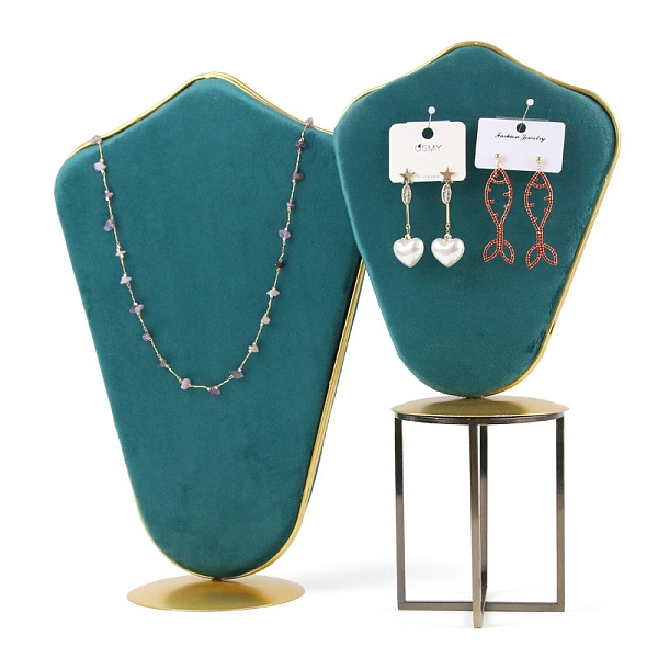 PandaHall Velvet Bust Jewelry Display Rack, Jewelry Stand, For Hanging Necklaces Earrings Bracelets, with Metal Base, Teal, 10.5x17x22cm..., Cyan
PandaHall Velvet Bust Jewelry Display Rack, Jewelry Stand, For Hanging Necklaces Earrings Bracelets, with Metal Base, Teal, 10.5x17x22cm..., Cyan