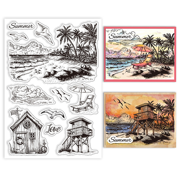 PandaHall Custom Summer Theme PVC Plastic Clear Stamps, for DIY Scrapbooking, Photo Album Decorative, Cards Making, Building, 160x110mm... 
PandaHall Custom Summer Theme PVC Plastic Clear Stamps, for DIY Scrapbooking, Photo Album Decorative, Cards Making, Building, 160x110mm...