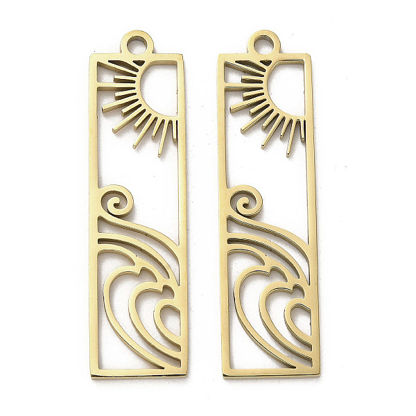 PandaHall 304 Stainless Steel Pendants, Hollow, Rectangle with Sun Charm, Golden, 40.5x11x1.5mm, Hole: 2mm 304 Stainless Steel Rectangle
PandaHall 304 Stainless Steel Pendants, Hollow, Rectangle with Sun Charm, Golden, 40.5x11x1.5mm, Hole: 2mm 304 Stainless Steel Rectangle