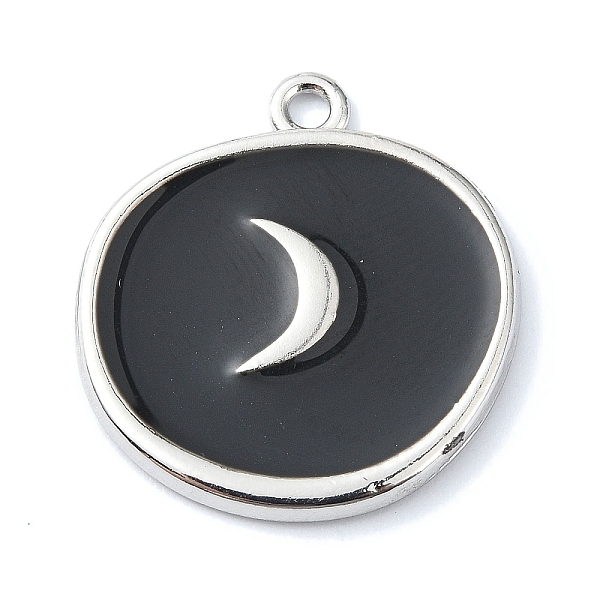 PandaHall Rack Plating Alloy Enamel Pendants, Platinum, Flat Round Charm, Moon, 21x20x2mm, Hole: 1.6mm Alloy+Enamel Moon Black
PandaHall Rack Plating Alloy Enamel Pendants, Platinum, Flat Round Charm, Moon, 21x20x2mm, Hole: 1.6mm Alloy+Enamel Moon Black