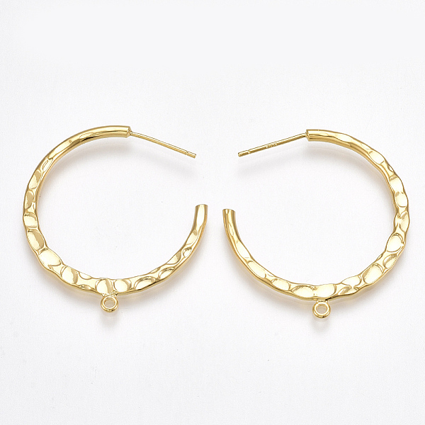 PandaHall Brass Stud Earring Findings, Half Hoop Earrings, with Loop, Real 18K Gold Plated, 33x30x2mm, Hole: 1.5mm, Pin: 0.8mm Brass Letter
PandaHall Brass Stud Earring Findings, Half Hoop Earrings, with Loop, Real 18K Gold Plated, 33x30x2mm, Hole: 1.5mm, Pin: 0.8mm Brass Letter