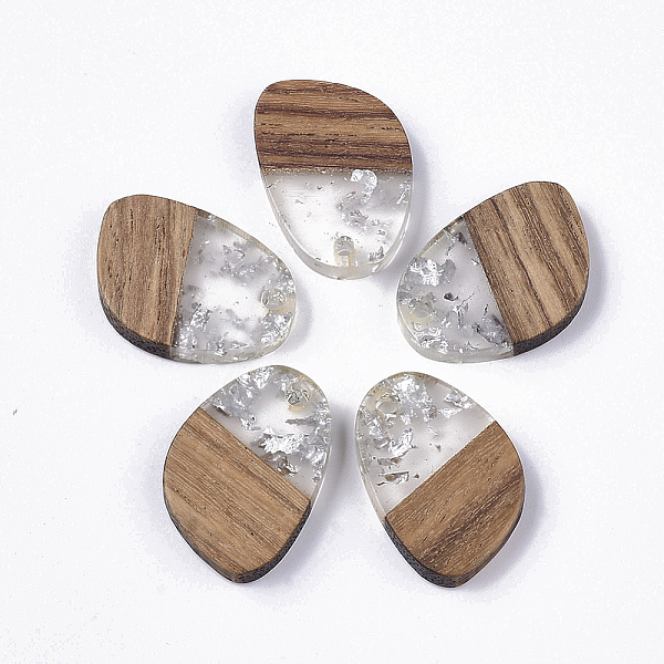 PandaHall Transparent Resin & Walnut Wood Pendants, with Silve Foil, Teardrop, Silver, 21x15~16x3.5mm, Hole: 2mm Resin+Wood Teardrop Silver
PandaHall Transparent Resin & Walnut Wood Pendants, with Silve Foil, Teardrop, Silver, 21x15~16x3.5mm, Hole: 2mm Resin+Wood Teardrop Silver